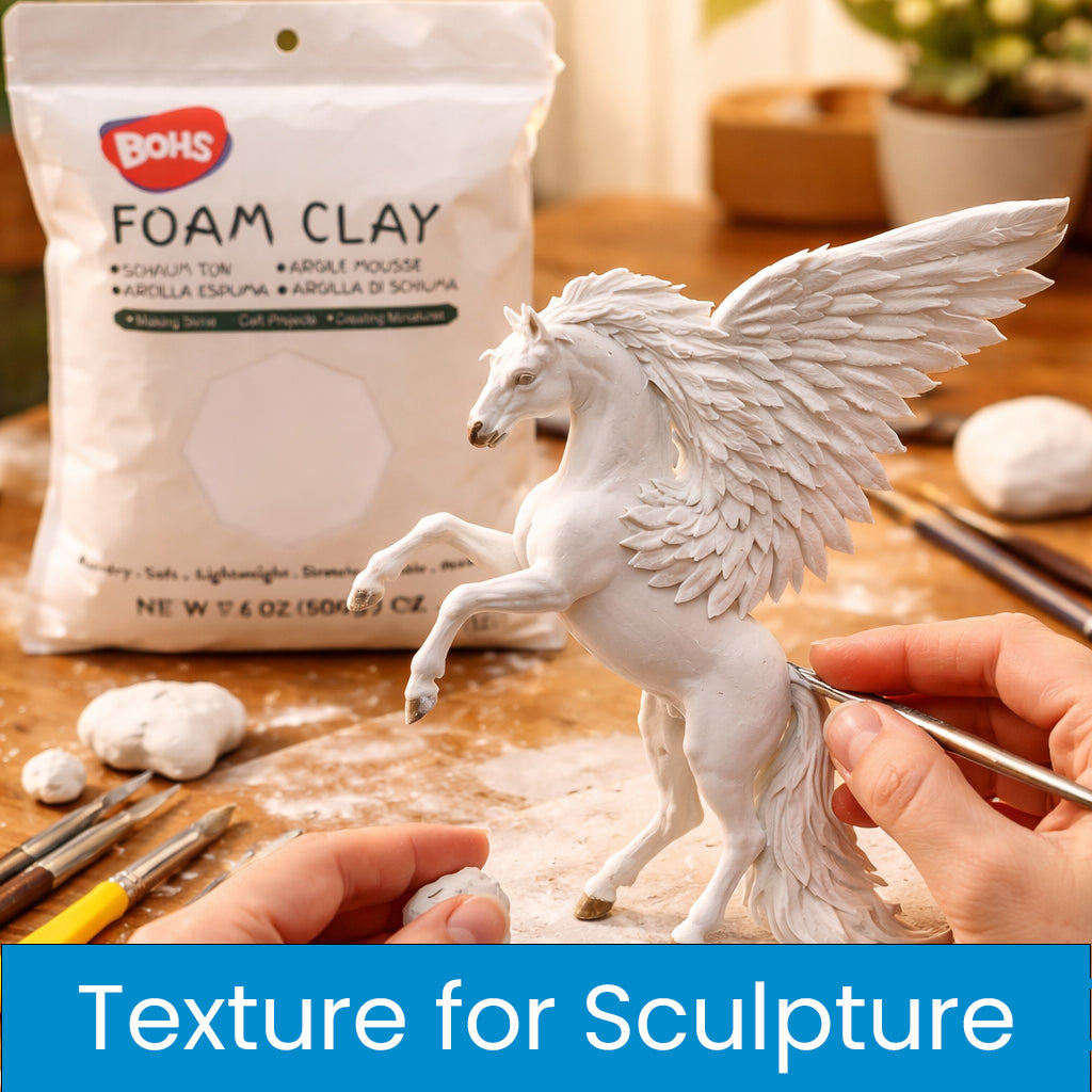 BOHS Modeling Foam Clay - Squishy,Soft, Air Dry -for School Project,Cosplay,Fake Bake, Slime Supplies-1.1 Lbs/ 500 Grams bohs toys