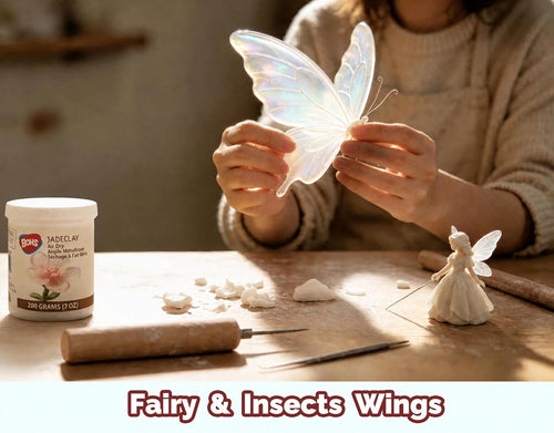 BOHS Jadeclay Flex - 200g for Doll Clothing,Wings, Flowers & Floral Petals - Air Dry,Translucent,Unique Dries Flexible,Foam Clay Companion BOHS Toys