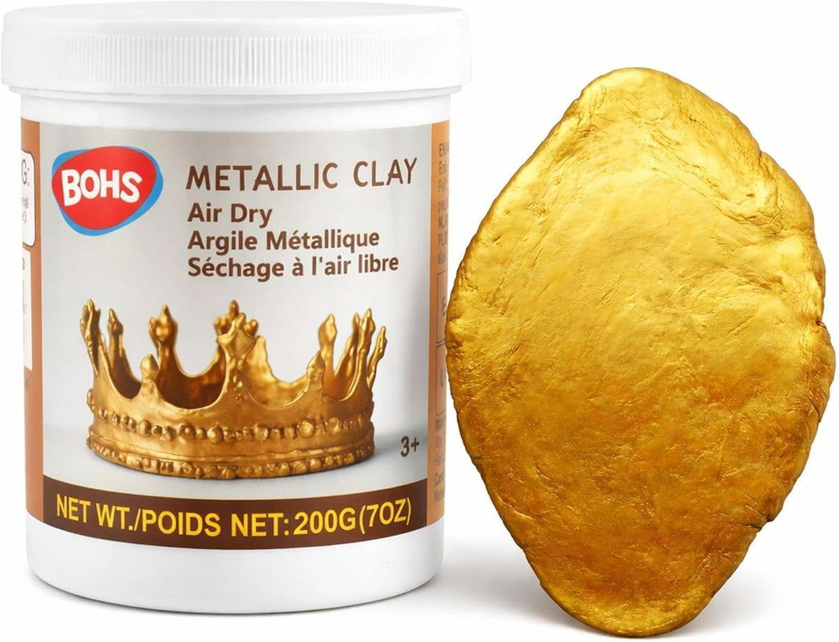 BOHS Golden Metallic Clay - 200g,Air Dry,Shiny - for Item Decoration, Figures,Props Sculpting Materials BOHS Toys
