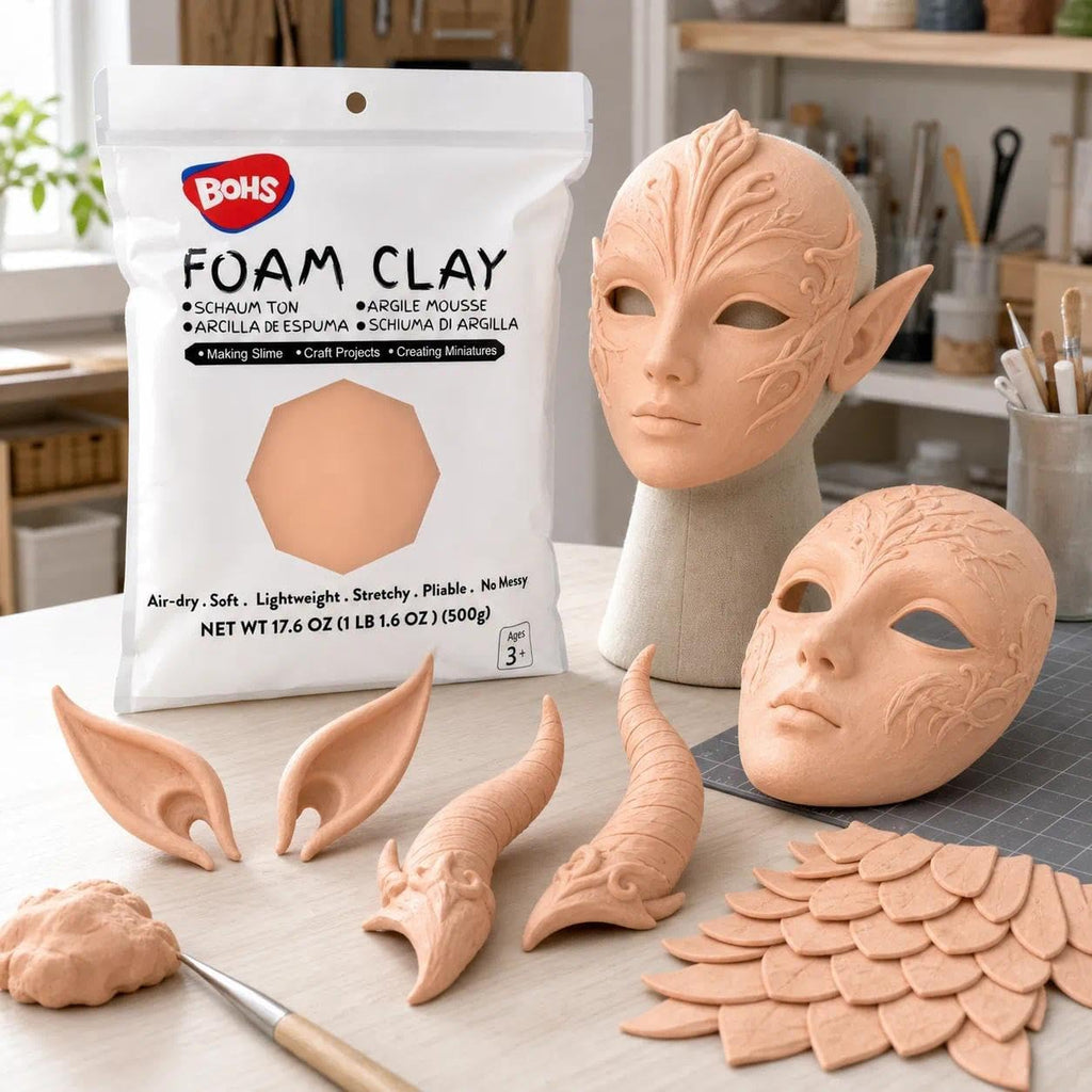 BOHS Peach Skin Modeling Foam Clay - Squishy,Soft, Air Dry -for School Project,Cosplay,Fake Bake, Slime Supplies-1.1 Lbs/ 500 Grams BOHS Toys