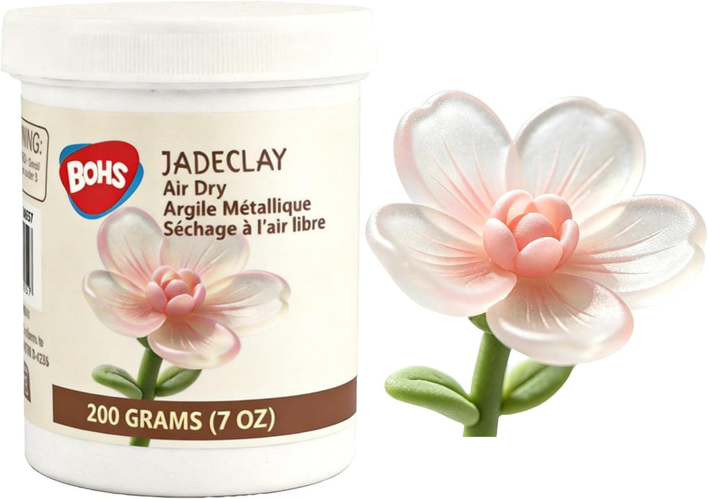 BOHS Jadeclay Flex - 200g for Doll Clothing,Wings, Flowers & Floral Petals - Air Dry,Translucent,Unique Dries Flexible,Foam Clay Companion BOHS Toys