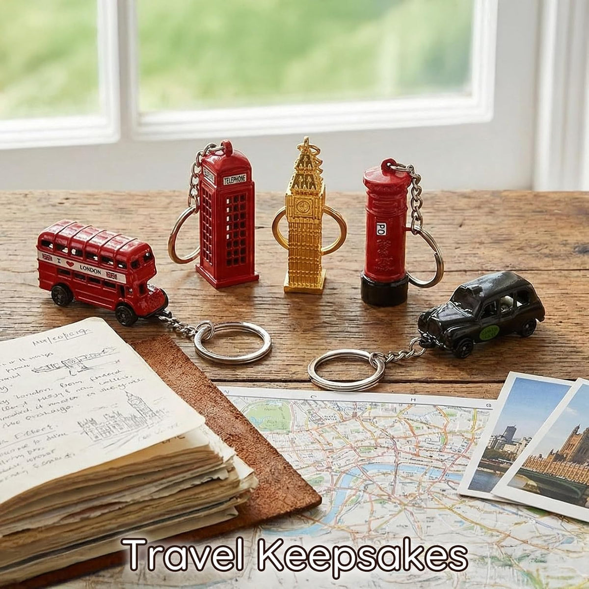 BOHS London Souvenir Gift - British Cultural Icons Landmark Die-cast Keychain Keyring - Small Metal Miniature Model (5 pcs) bohs toys