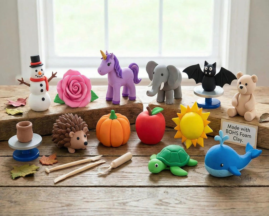 BOHS 12-Colors Foam Modeling Clay - Squishy, Air Dry, Soft - for Cosplay,School Projects,Baby Hand Print,Slime - Gifts for Adult and Kids - 12 pcs,2.65 lbs,Ages 3 & Up BOHS Toys