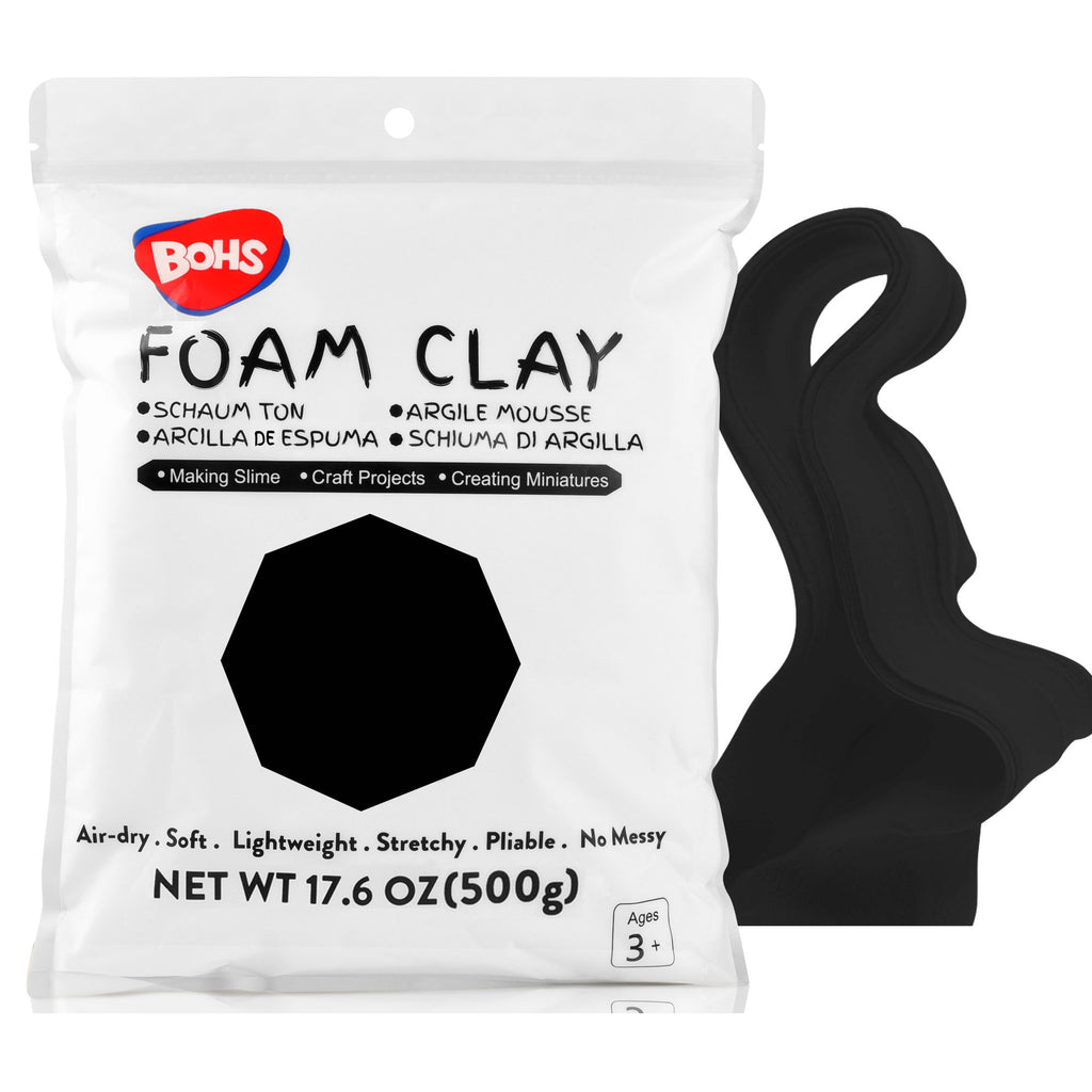 BOHS Modeling Foam Clay - Squishy,Soft, Air Dry -for School Project,Cosplay,Fake Bake, Slime Supplies-1.1 Lbs/ 500 Grams bohs toys