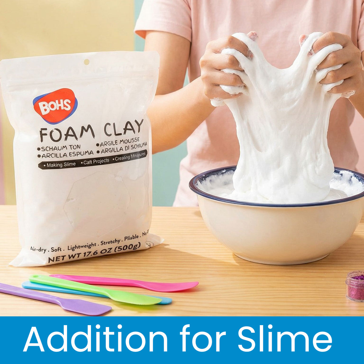 BOHS Modeling Foam Clay - Squishy,Soft, Air Dry -for School Project,Cosplay,Fake Bake, Slime Supplies-1.1 Lbs/ 500 Grams bohs toys
