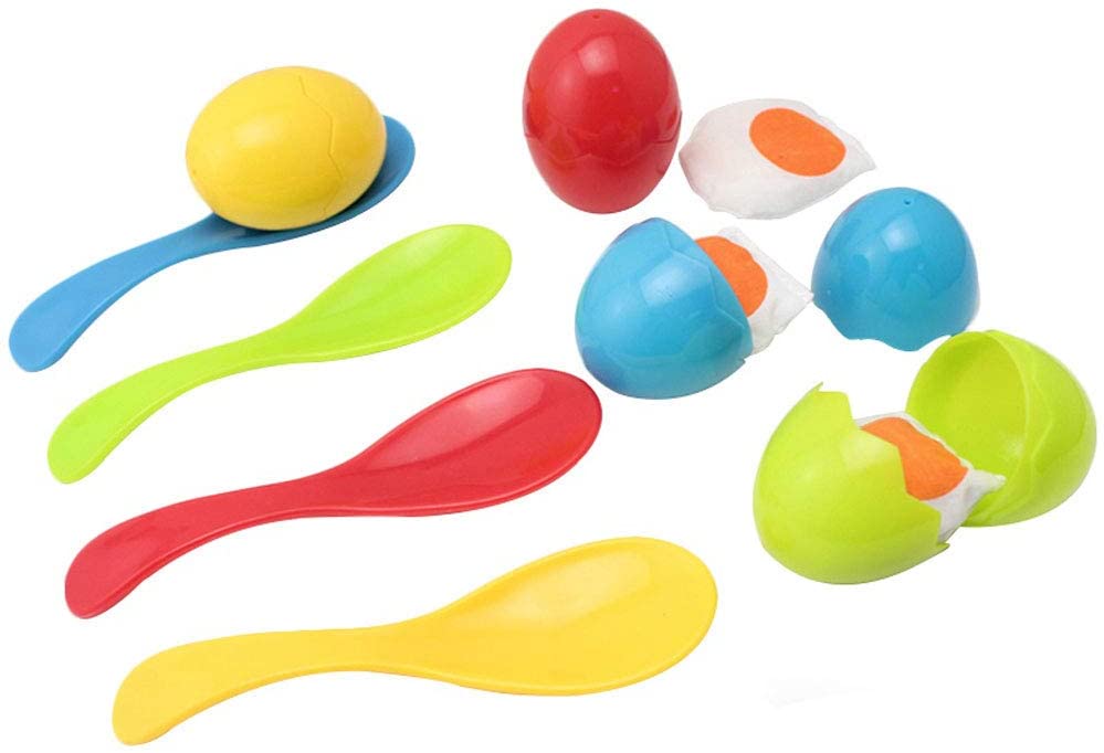 BOHS Egg and Spoon Race Game Set with Yolk - Backyard Lawn Family Fun - Field Fair Sport Christmas Party Toy for Kids bohs toys