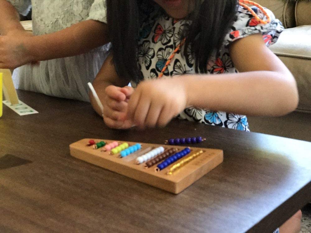 Montessori 1-10 Bead Stair with Holder - Montessori Math Manipulatives Materials - Preschool Learning Educational Toys bohs toys