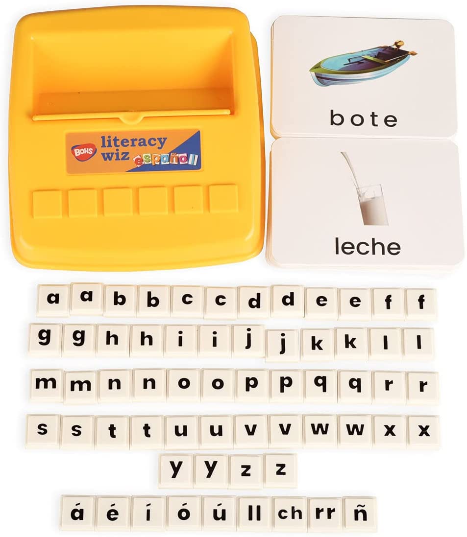 BOHS Spanish Literacy Wiz Fun Game - Espanol Lower Case Sight Words - 60 Flash Cards - Preschool Language Learning Educational Toys BOHS Toys