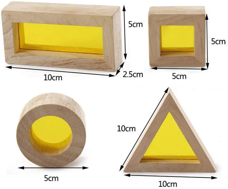 Rainbow Sensory Blocks (24 pcs) - Wooden Toys for Toddlers- Play on Light Table/Sunny Window bohs toys