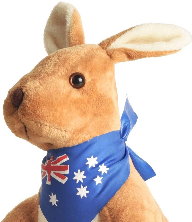 BOHS Stuffed Kangaroo with Australia Scarf and Joey - Huggable Soft Animals Toy- 11.8 Inches bohs toys