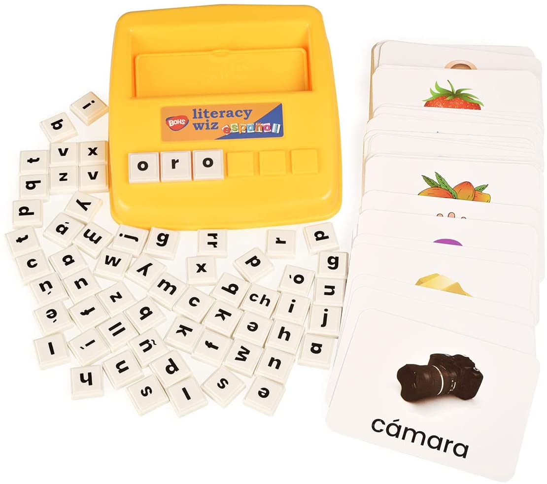 BOHS Spanish Literacy Wiz Fun Game - Espanol Lower Case Sight Words - 60 Flash Cards - Preschool Language Learning Educational Toys BOHS Toys