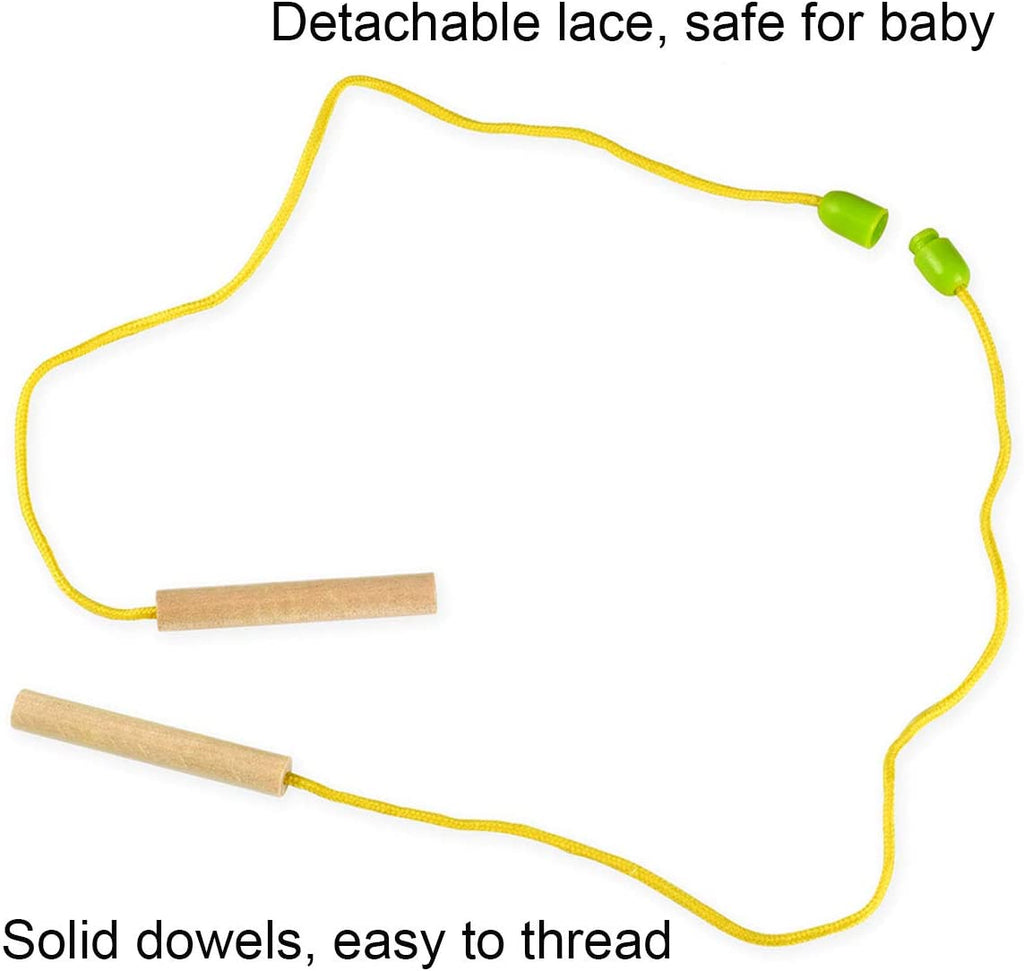 BOHS Caterpillar Lacing Block Beads - Toddler Learn Math Counting, Numbers and Shapes-  Early Development Toys bohs toys