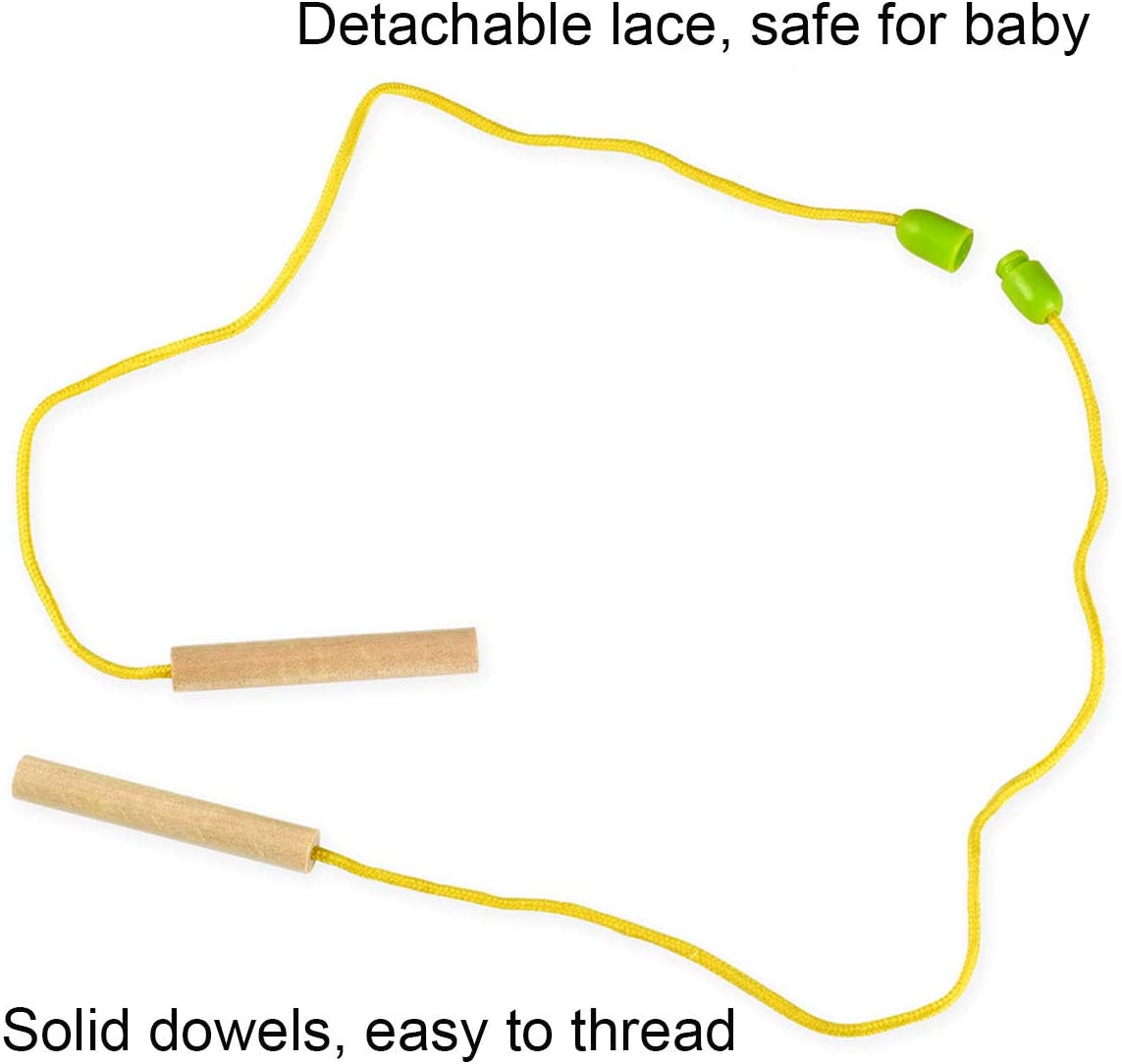 BOHS Caterpillar Lacing Block Beads - Toddler Learn Math Counting, Numbers and Shapes-  Early Development Toys bohs toys