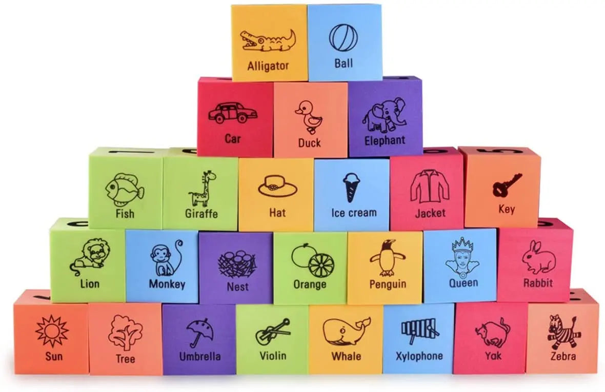 BOHS Foam Learning Blocks - Alphabets,Numbers,Shapes,Sight Words - Quiet,Safe and Float on Water Bathtub Toys,30pcs bohs toys
