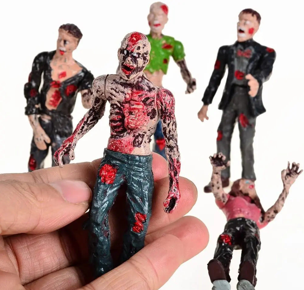 BOHS Zombie Dolls Action Figures Toys - Gift Package - Articulated Joints Miniature Model - 4 Inches - Pack of 6 bohs toys