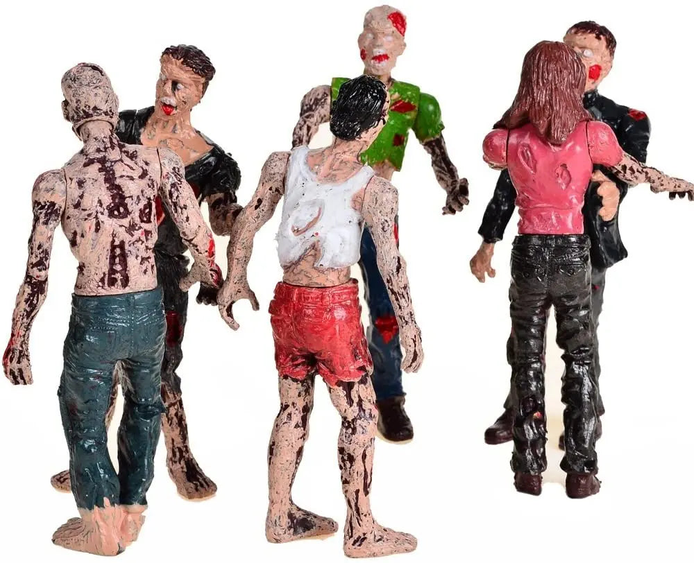 BOHS Zombie Dolls Action Figures Toys - Gift Package - Articulated Joints Miniature Model - 4 Inches - Pack of 6 bohs toys