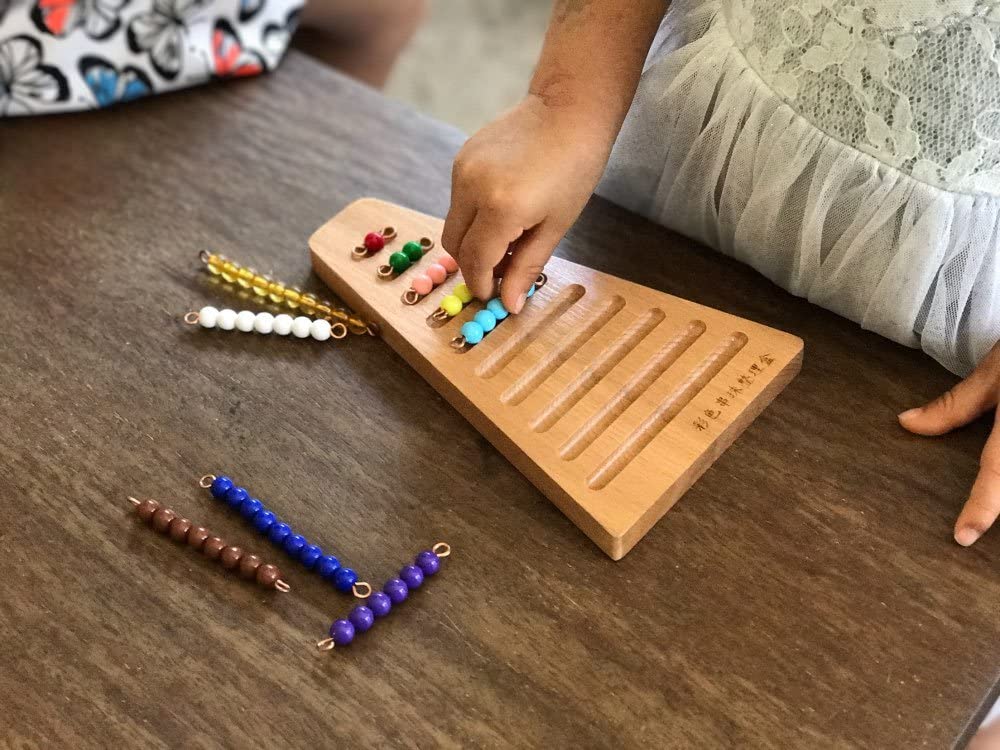 Montessori 1-10 Bead Stair with Holder - Montessori Math Manipulatives Materials - Preschool Learning Educational Toys bohs toys
