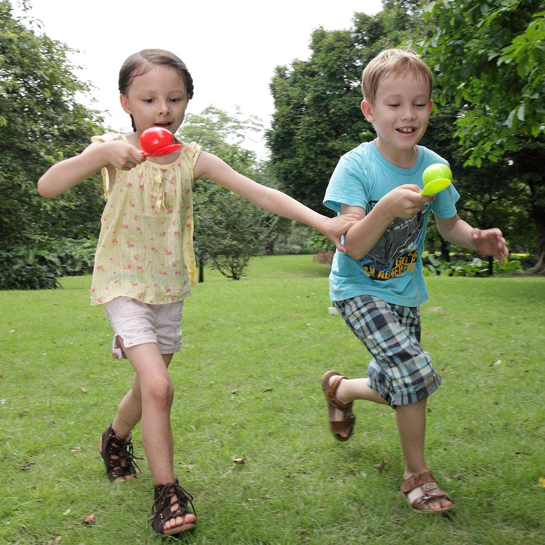 BOHS Egg and Spoon Race Game Set with Yolk - Backyard Lawn Family Fun - Field Fair Sport Christmas Party Toy for Kids bohs toys