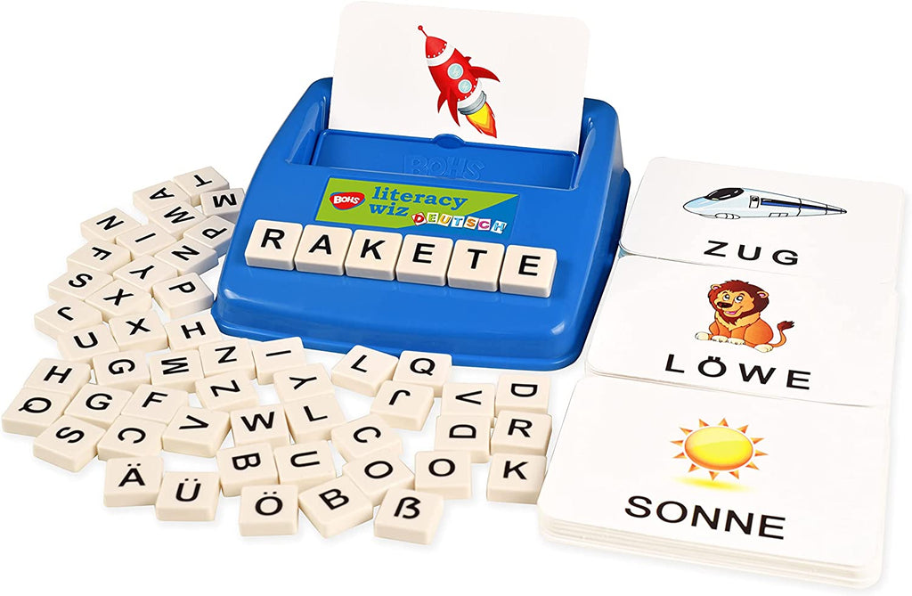 BOHS German Literacy Wiz Fun Game - 120 Words 60 Flash Cards - Preschool Language Learning Educational Toys BOHS Toys