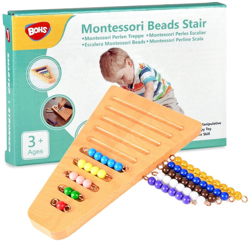 Montessori 1-10 Bead Stair with Holder - Montessori Math Manipulatives Materials - Preschool Learning Educational Toys bohs toys