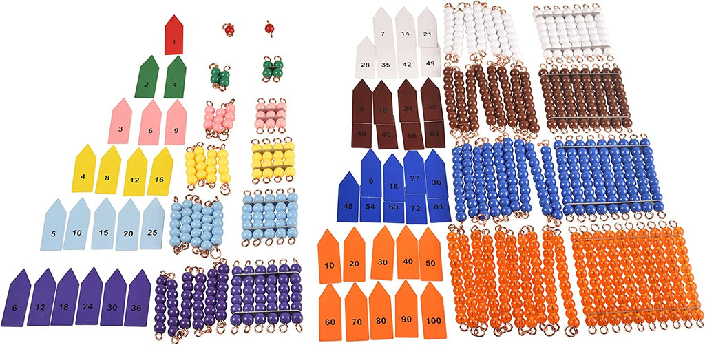 BOHS Montessori Bead Chains & Squares - Skip Counting,Multiplication & Square Number - Math Manipulatives Materials - Pre-K Learning Educational Toys bohs toys
