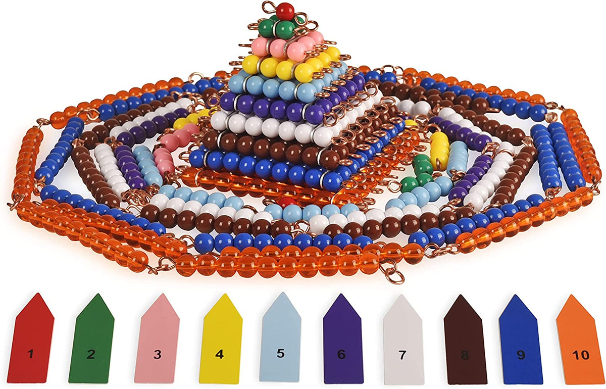 BOHS Montessori Bead Chains & Squares - Skip Counting,Multiplication & Square Number - Math Manipulatives Materials - Pre-K Learning Educational Toys bohs toys