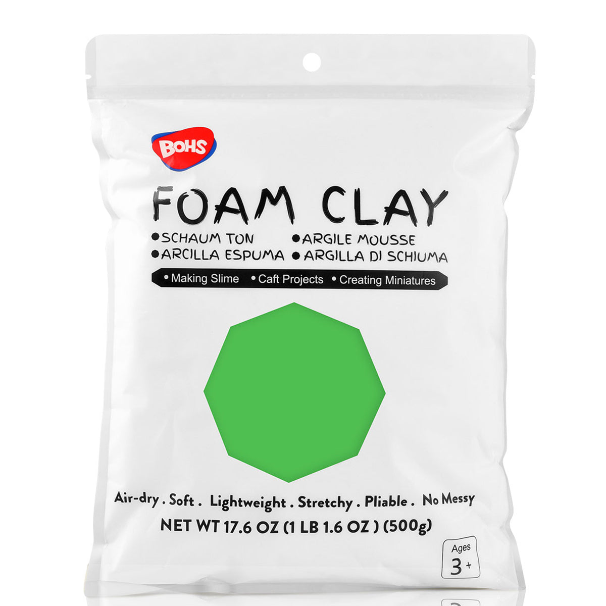 BOHS Foam Clay Lite,Wholesales-1.1 Lbs/ 500 Grams, Case of 36 Bags bohs toys