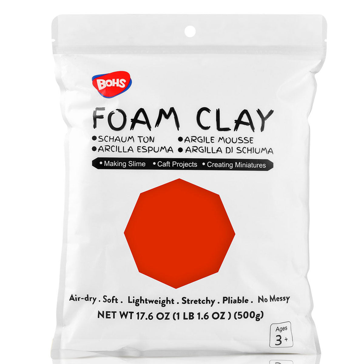 BOHS Foam Clay Lite,Wholesales-1.1 Lbs/ 500 Grams, Case of 36 Bags bohs toys