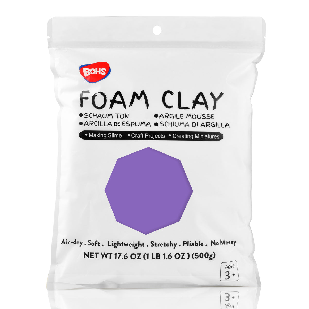 BOHS Foam Clay Lite,Wholesales-1.1 Lbs/ 500 Grams, Case of 36 Bags bohs toys
